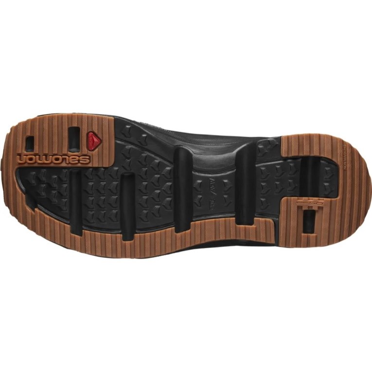 Black Salomon Rx Leather Advanced Men's Slides | IE DL2389